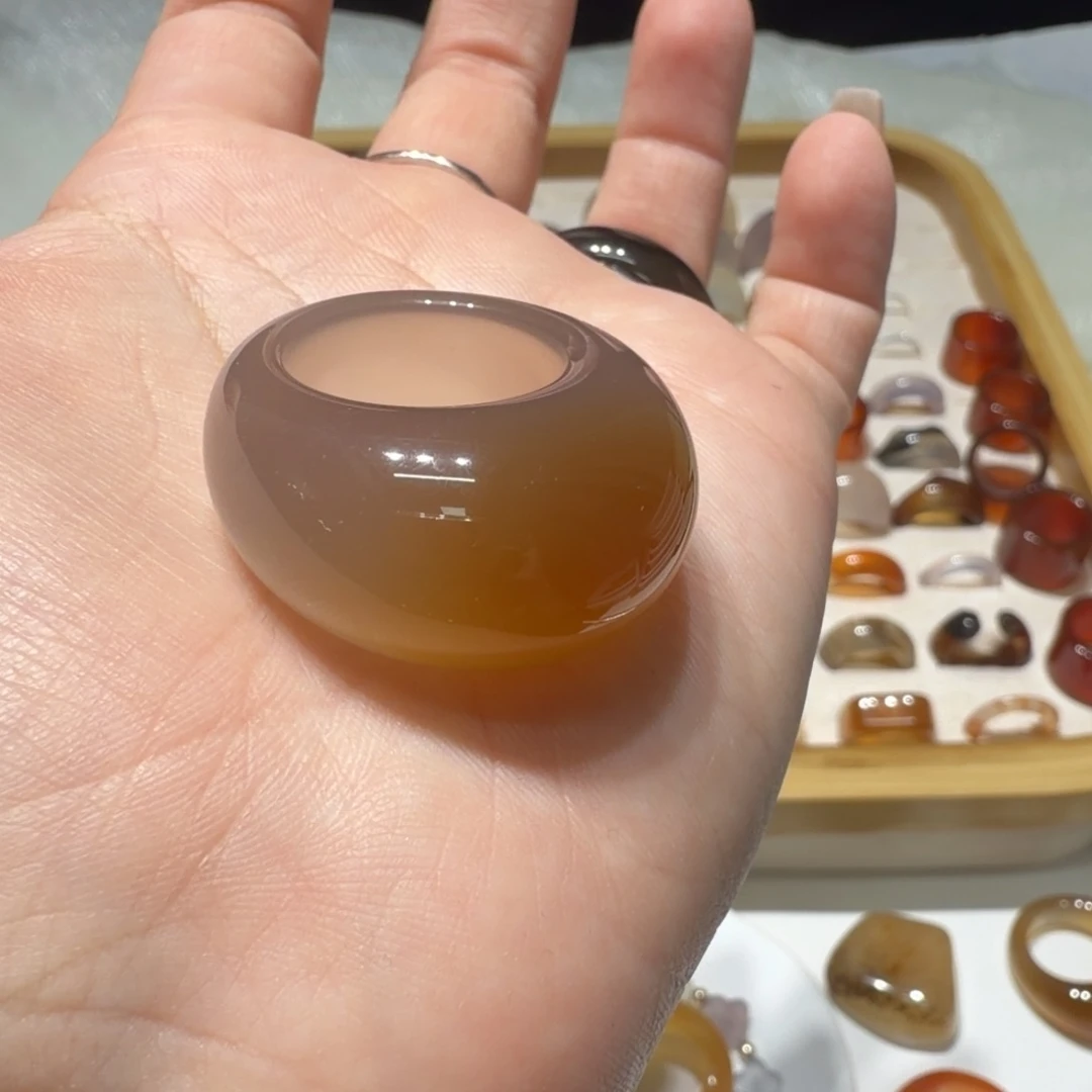 玛瑙/玉髓未镶嵌戒指港21/不退换