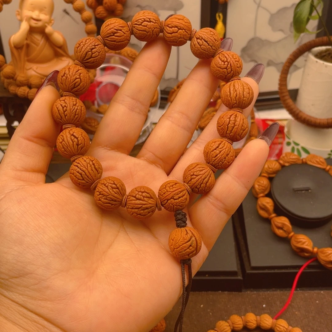 手串桃核野生龙鳞仿古甲骨文