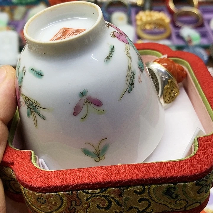心*海青花彩绘小主人杯子