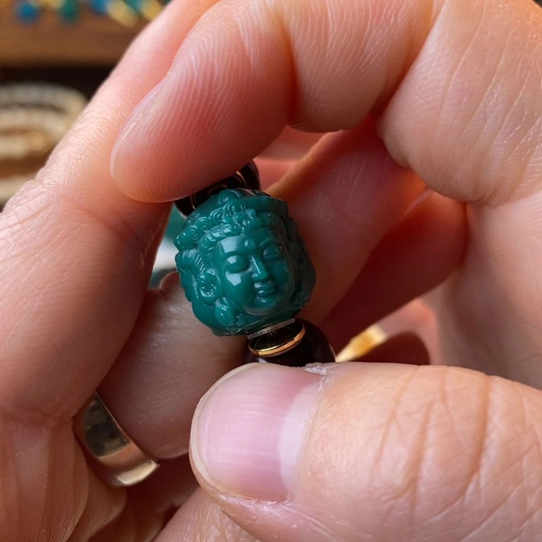 琉璃DIY地狱色14mm三世佛1个