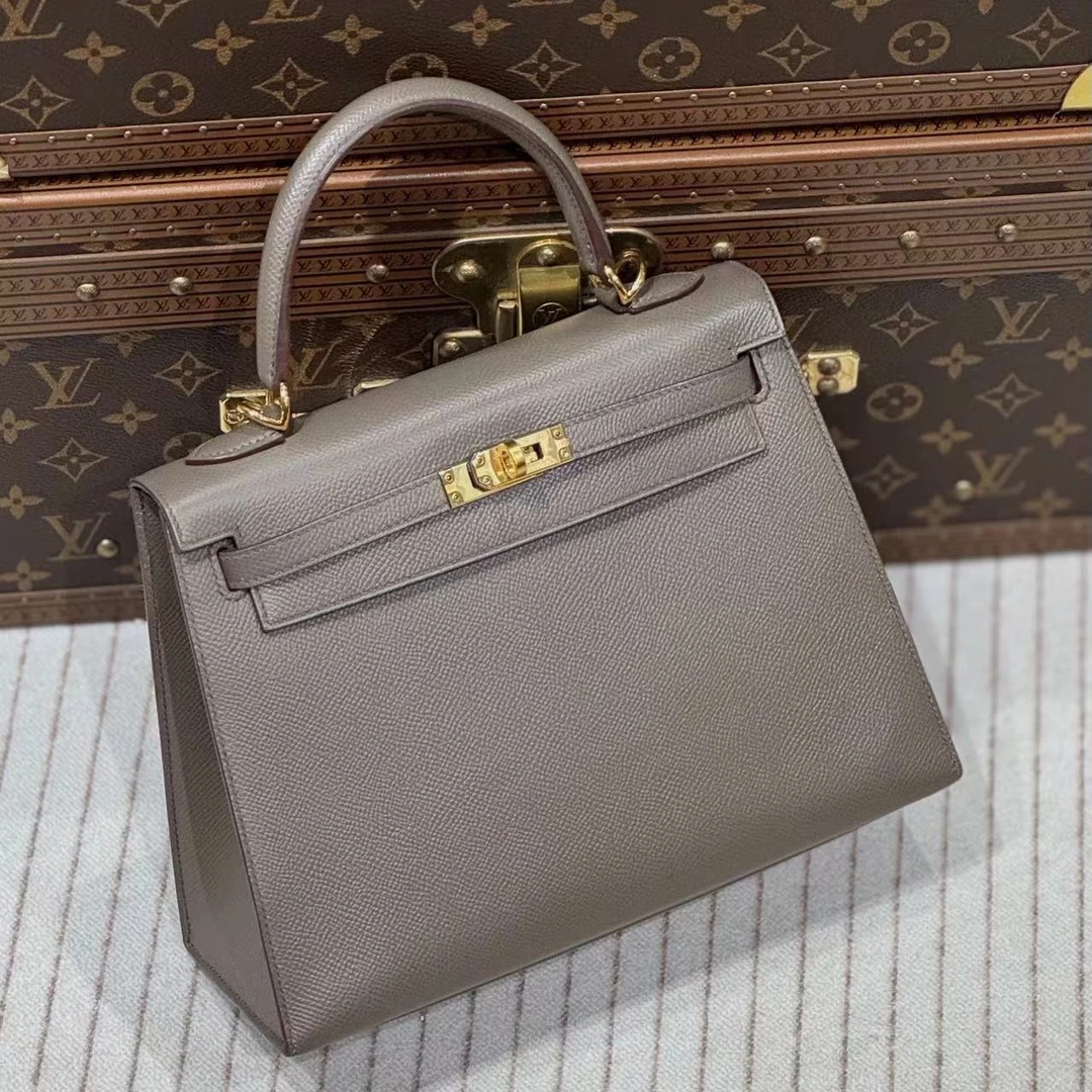 99新 Hermes/爱马仕 贝贝/爱马仕锡器灰kelly25包