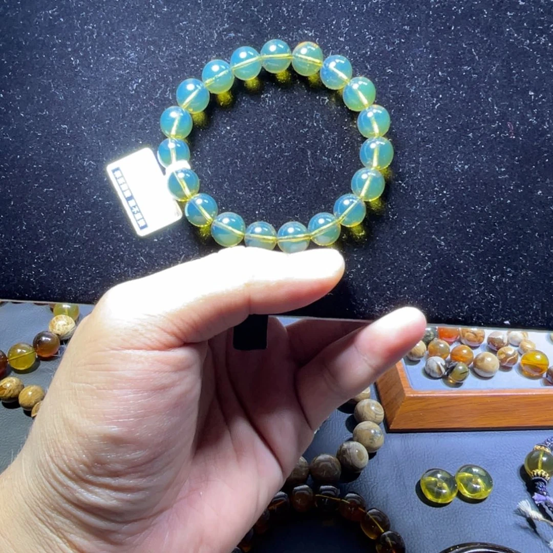 未镶嵌琥珀手串缅甸琥珀净水高蓝蓝珀手串10规格