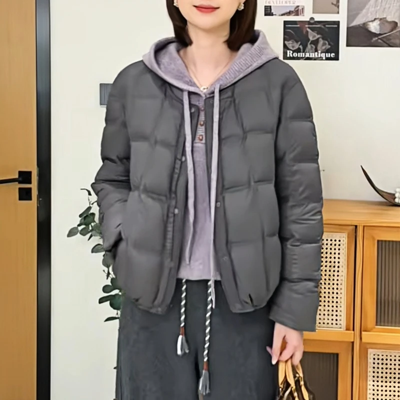 SHALLDOER【奶芙静谧】2026冬季豆腐块纯色棉服保暖上衣氛围感搭子