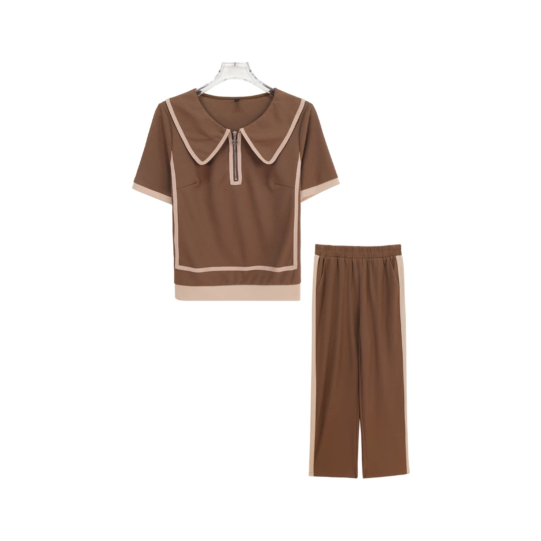 时尚夏季薄款上衣显瘦舒适休闲运动套装S1035