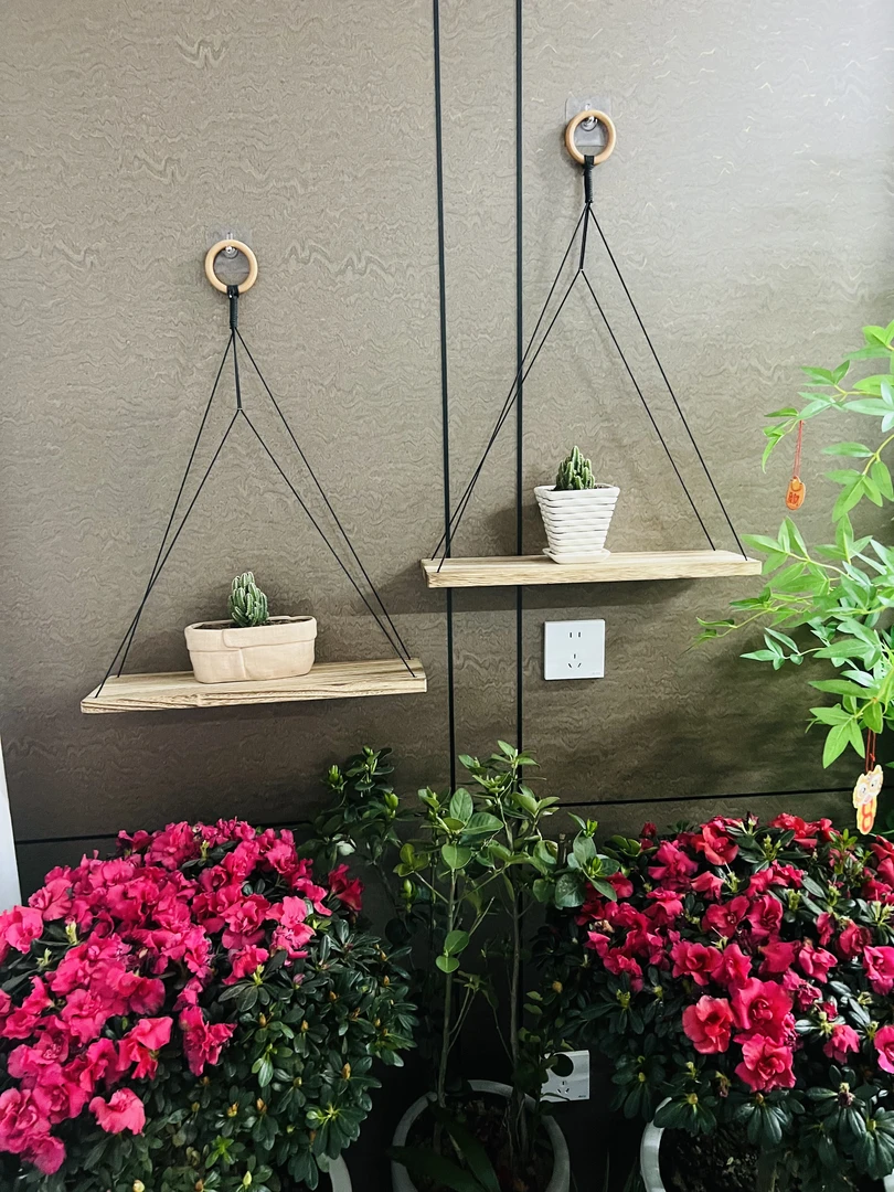 简约现代家居墙壁吊绳装饰置物架收纳架欧式壁挂吊饰113