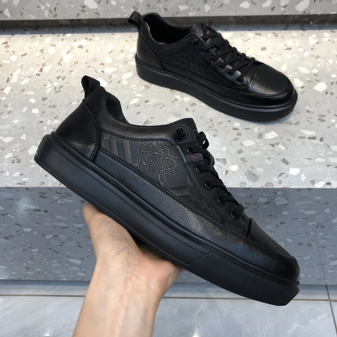 休闲板鞋黑色男士皮鞋休闲鞋休闲青春潮流百搭秋季新款皮鞋潮鞋