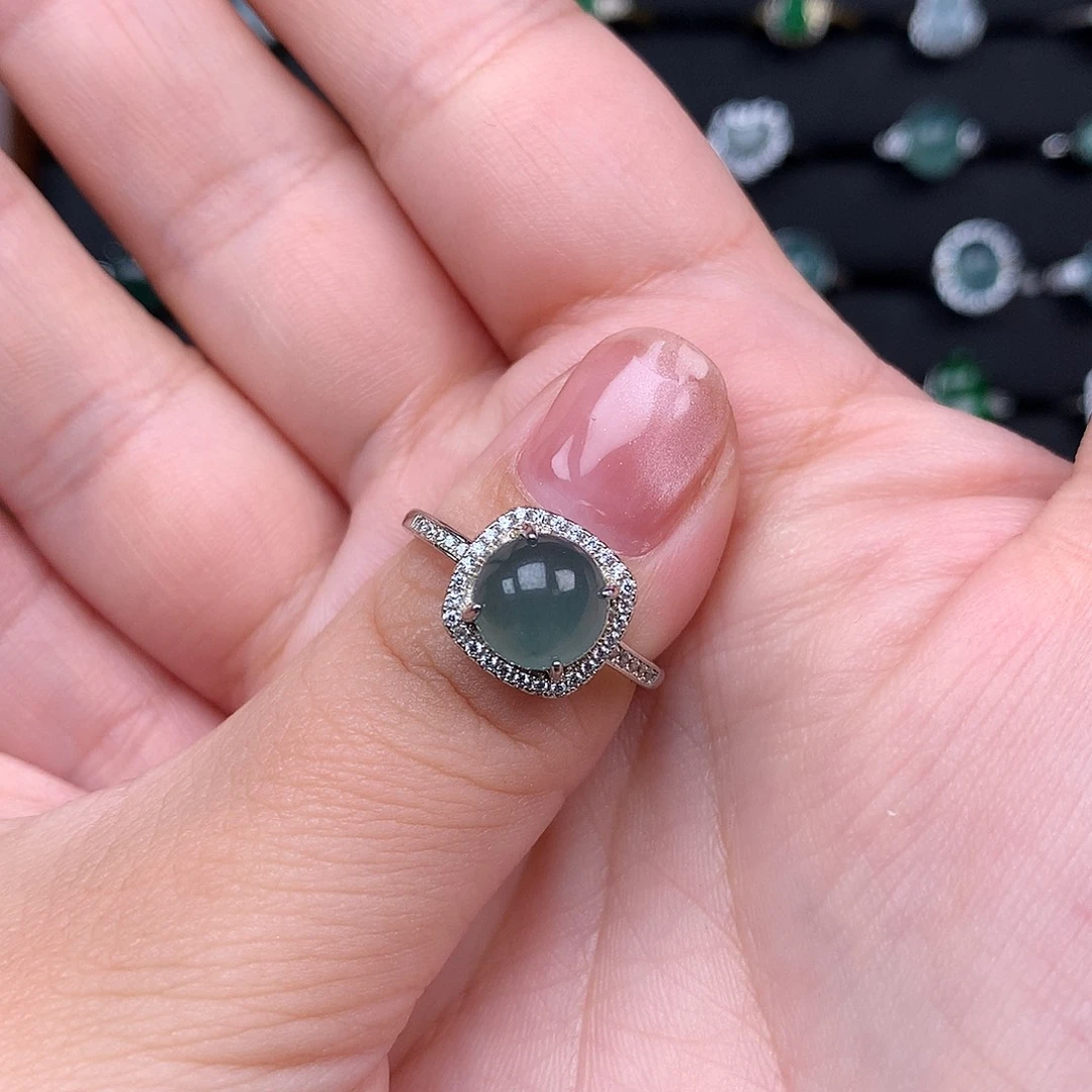 嘎***嘎翡翠银S925镶嵌戒指