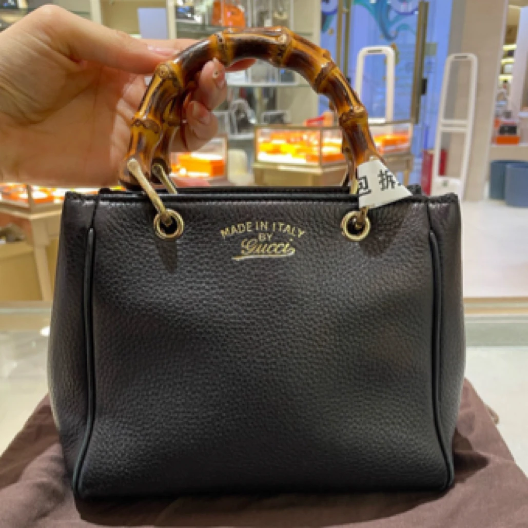 95新 GUCCI/古驰 竹节手柄手提包