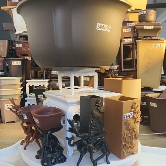 34Ⅹ19四叶草圆盆咖色4只