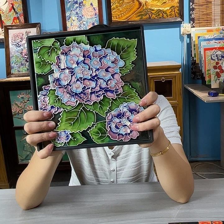 竖款纯手工制作瓷板画2030微瑕