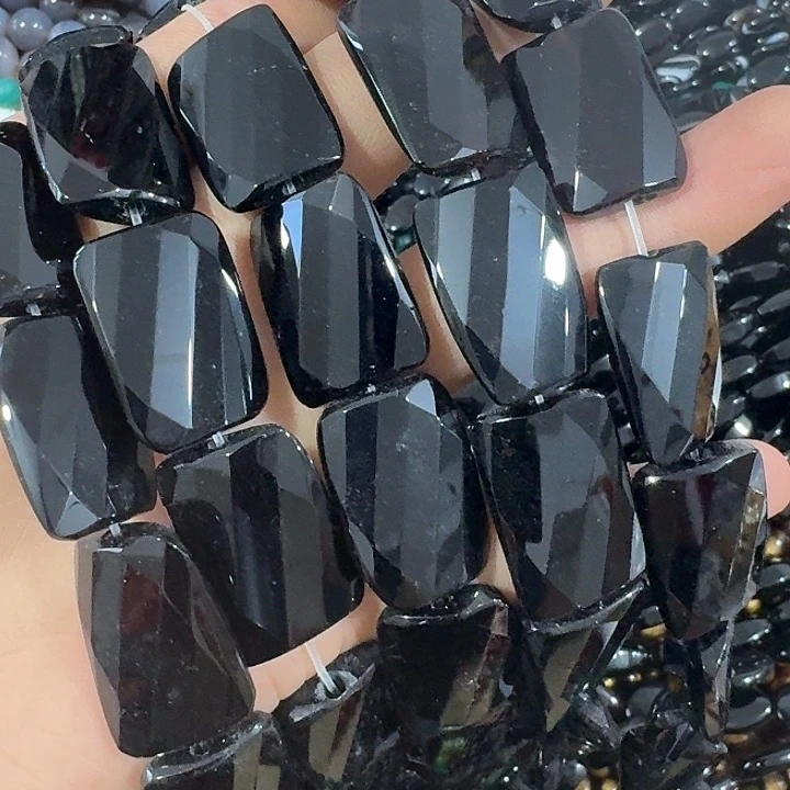 玛瑙/玉髓合金珠宝半成品一条切面扭形长方形