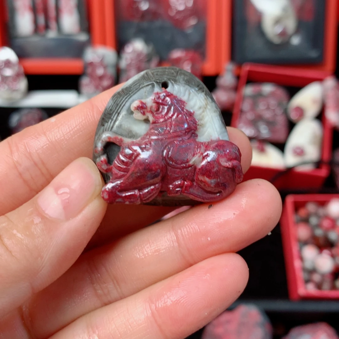 天然辰砂天然马马