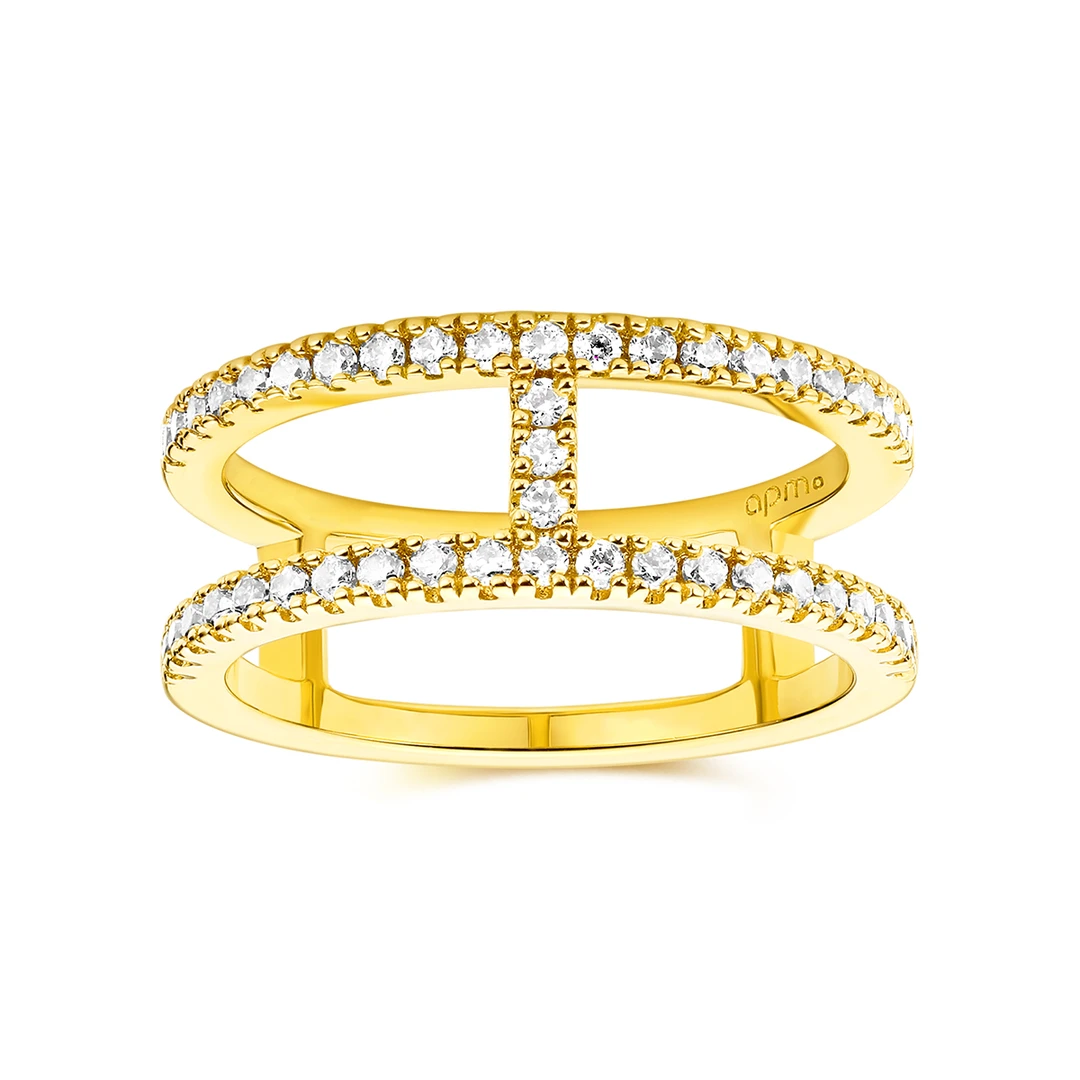 APM Monaco 合金合成锆石戒指 Croisette系列双圈微镶戒指