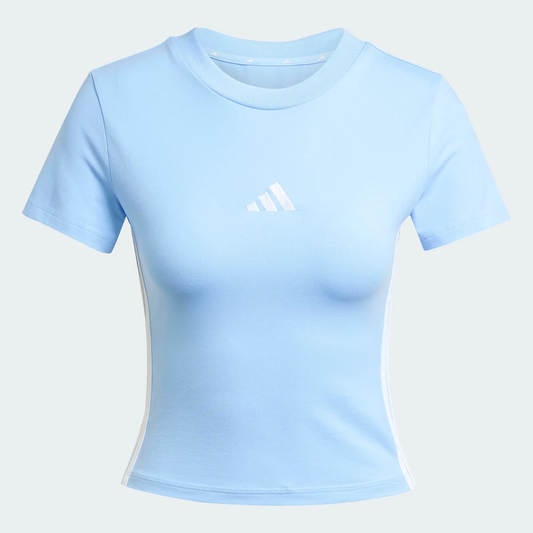 adidas/阿迪达斯2025新款女士时尚吸汗修身透气休闲短袖T恤JE1241