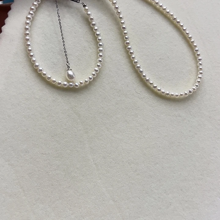 颈饰银S925镶嵌淡水珍珠卡3➕极光炫彩宝宝珠