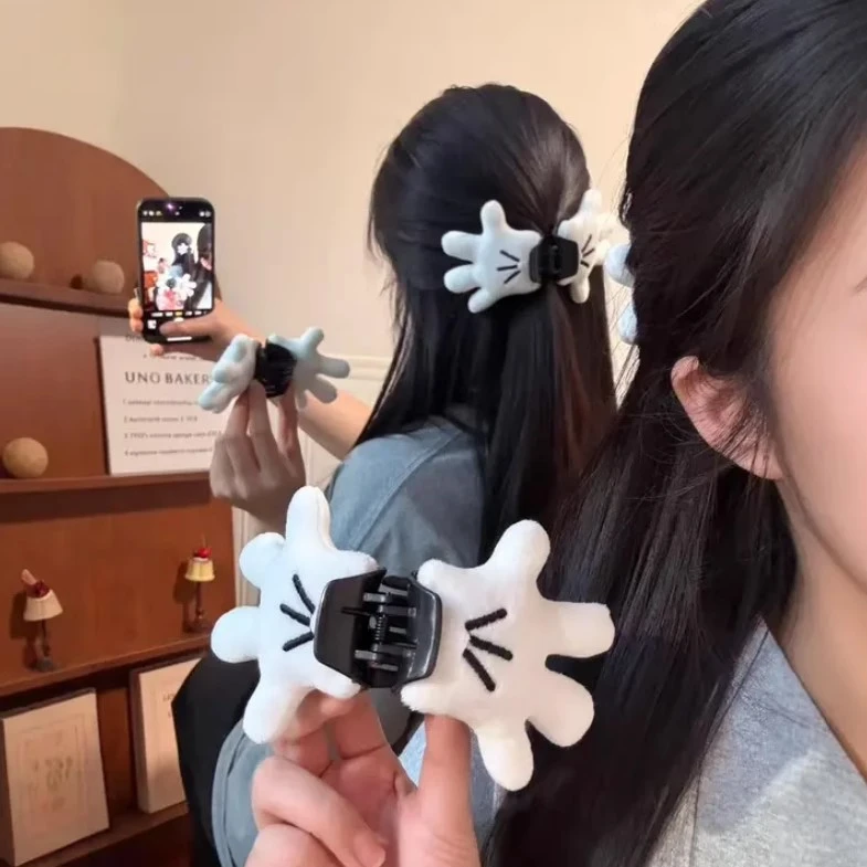 AR元气满满卡通米奇手掌ins风立体公仔创意发夹鲨鱼夹发饰头饰