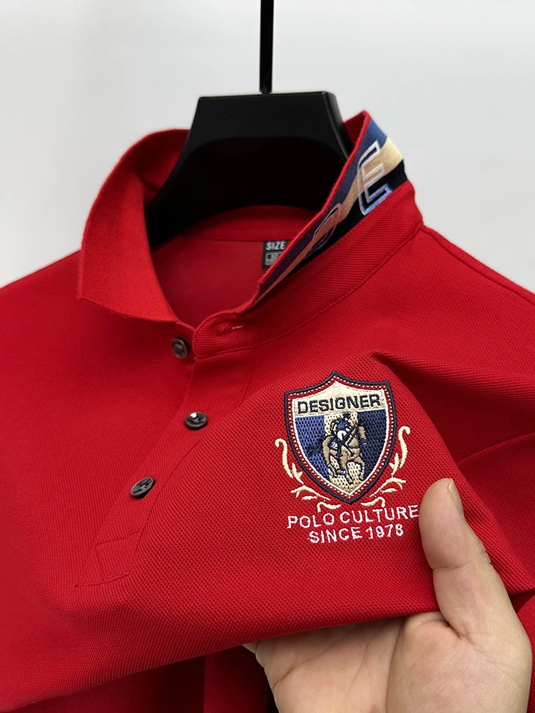 BOY NORMAN高端刺绣运动polo衫男士夏季短袖纯色t恤休闲时尚宽松