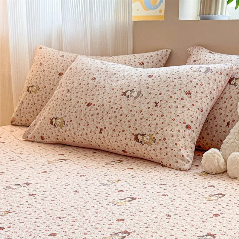 A类双层纱枕套一对装2025新款柔软亲肤家用单人床上枕头套48*74cm