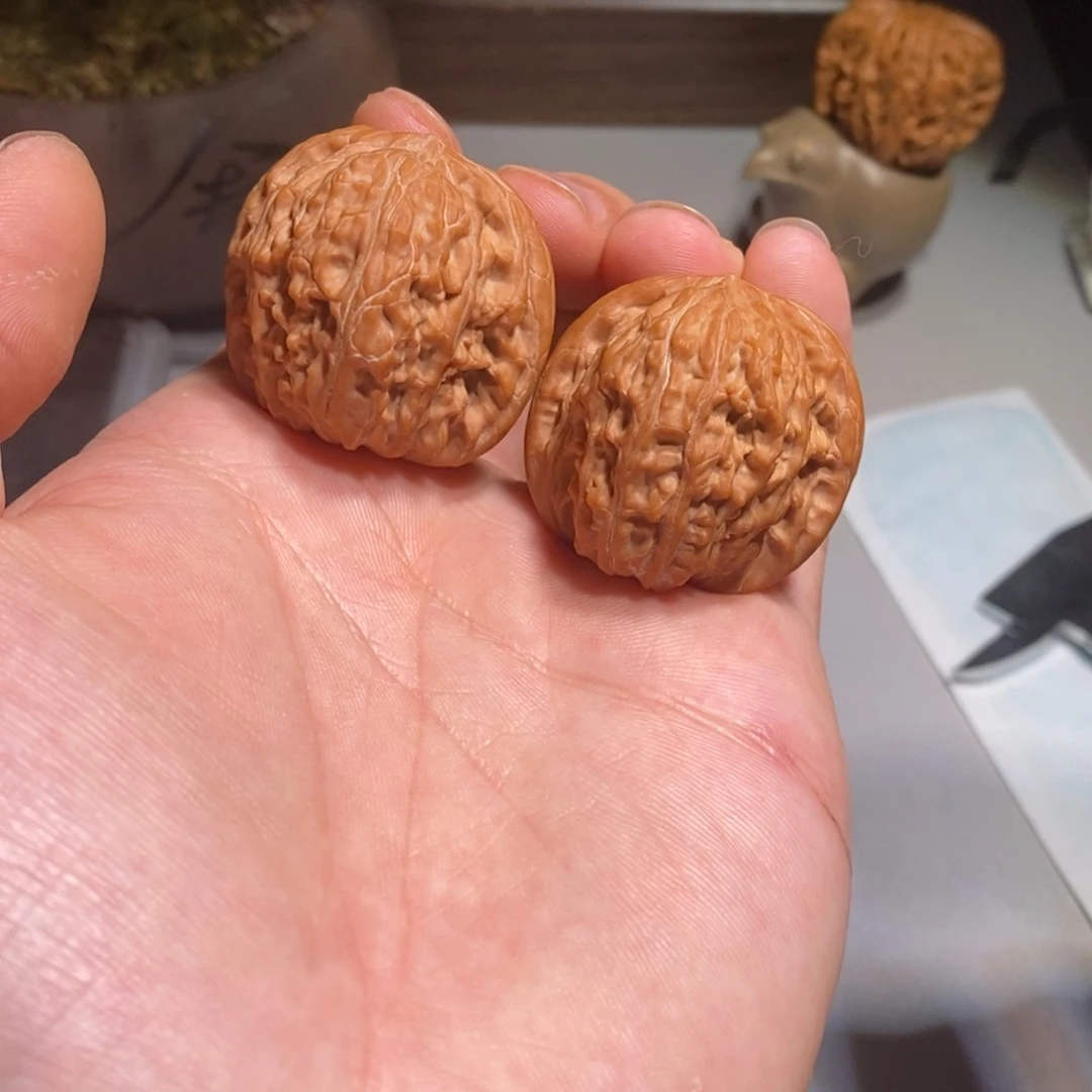 文玩核桃把件35全品磨盘高庄