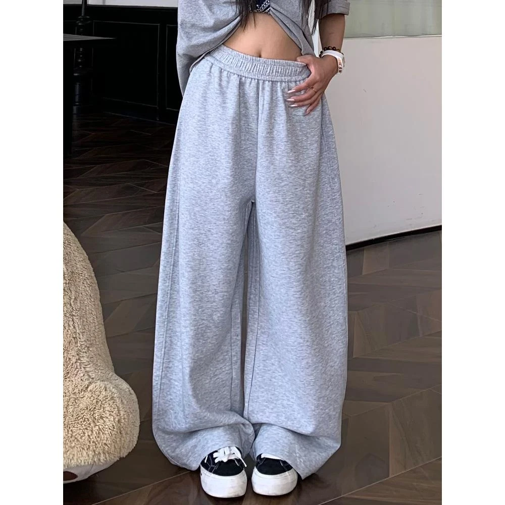 原创设计美式弯刀中腰卫裤女春夏阔腿裤宽松百搭垂感休闲裤子