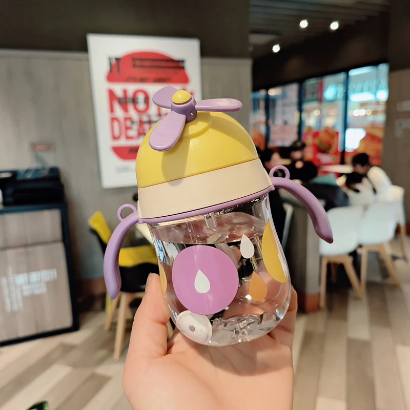 宝宝学饮杯婴儿吸管水杯防呛设计外出喝水奶瓶水杯