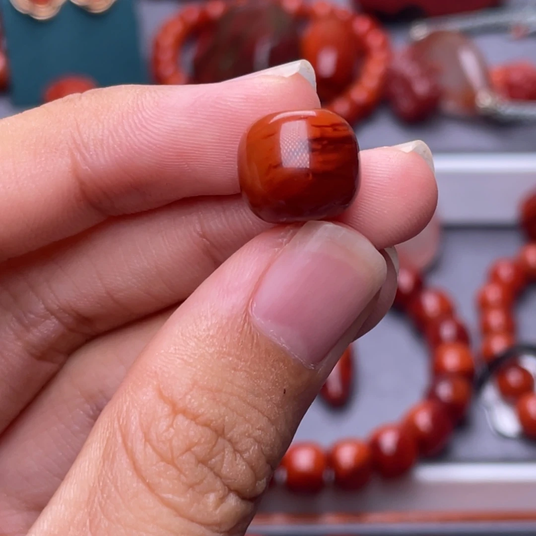 Z***N未镶嵌其他南红玛瑙精品12mm瓦西柿子火焰老型单珠