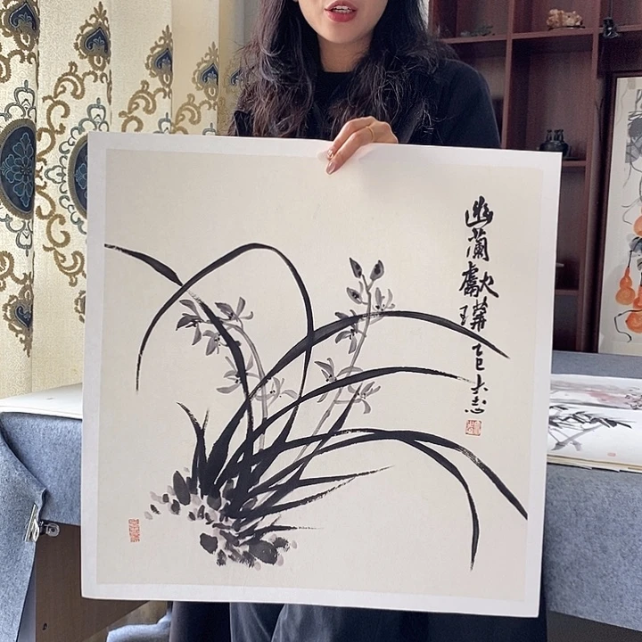 国画纯手绘国画写意作品50*50