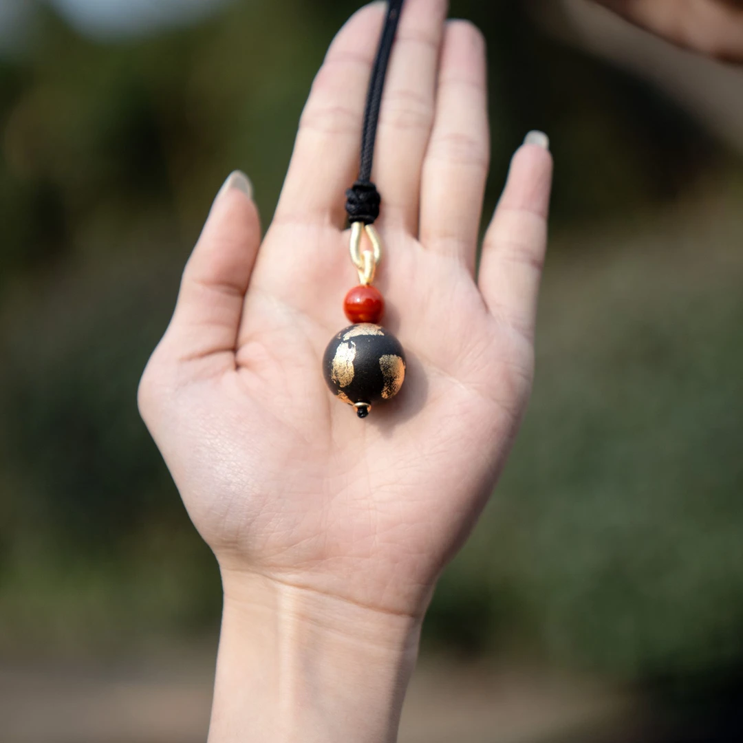 【大四合yin管jin箔吊坠】合香珠传统工艺天然香材非遗手工艺