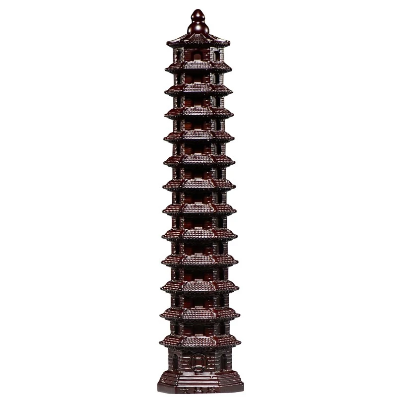 黑檀木整木雕刻文昌塔13层木雕工艺品摆件黑檀木风车木木雕
