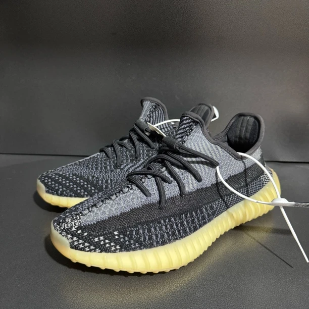 95新 adidas/阿迪达斯 42码/Yeezy350 黑芝麻 休闲运动鞋 男款