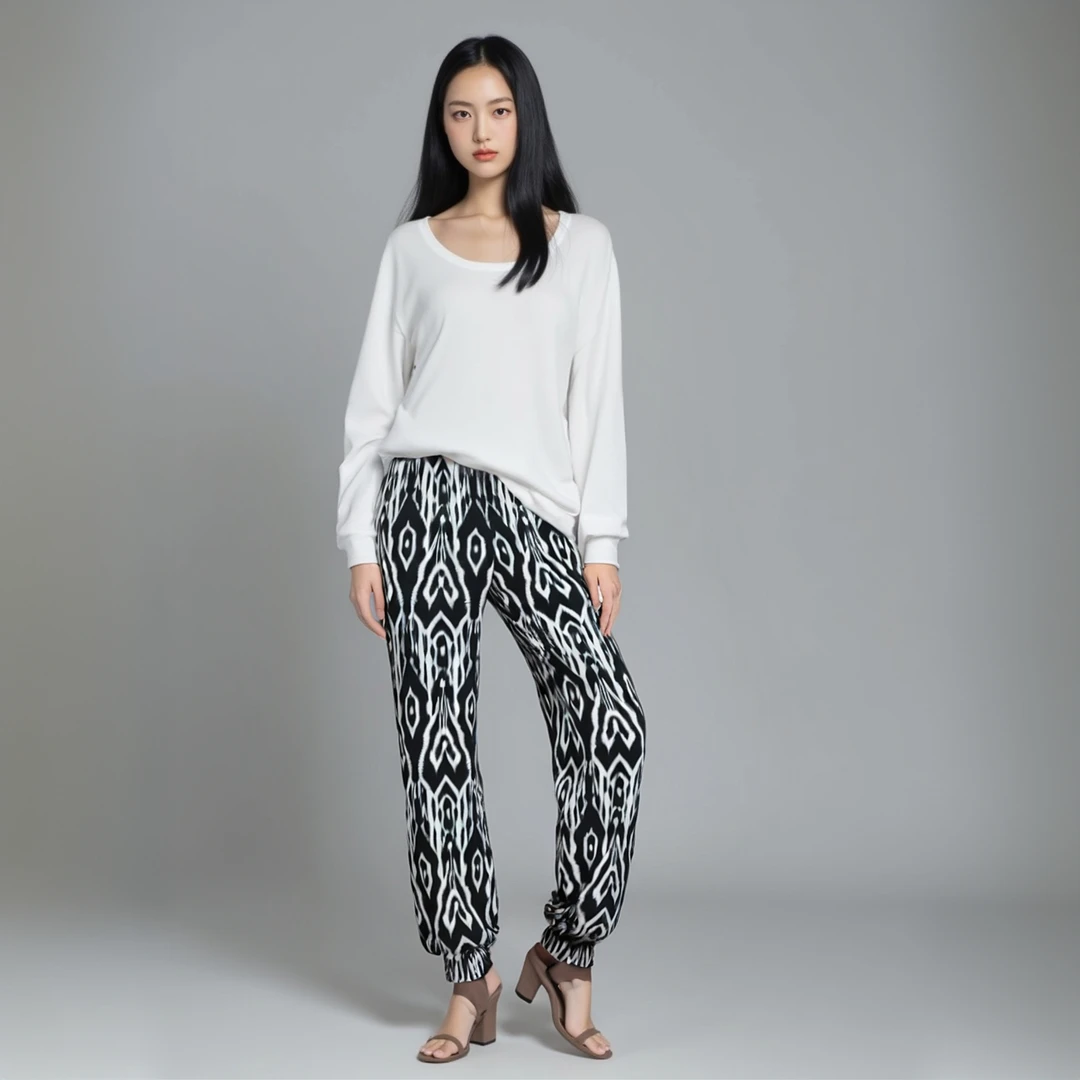 舞上妙品K6新疆民族风艾特莱斯长裤