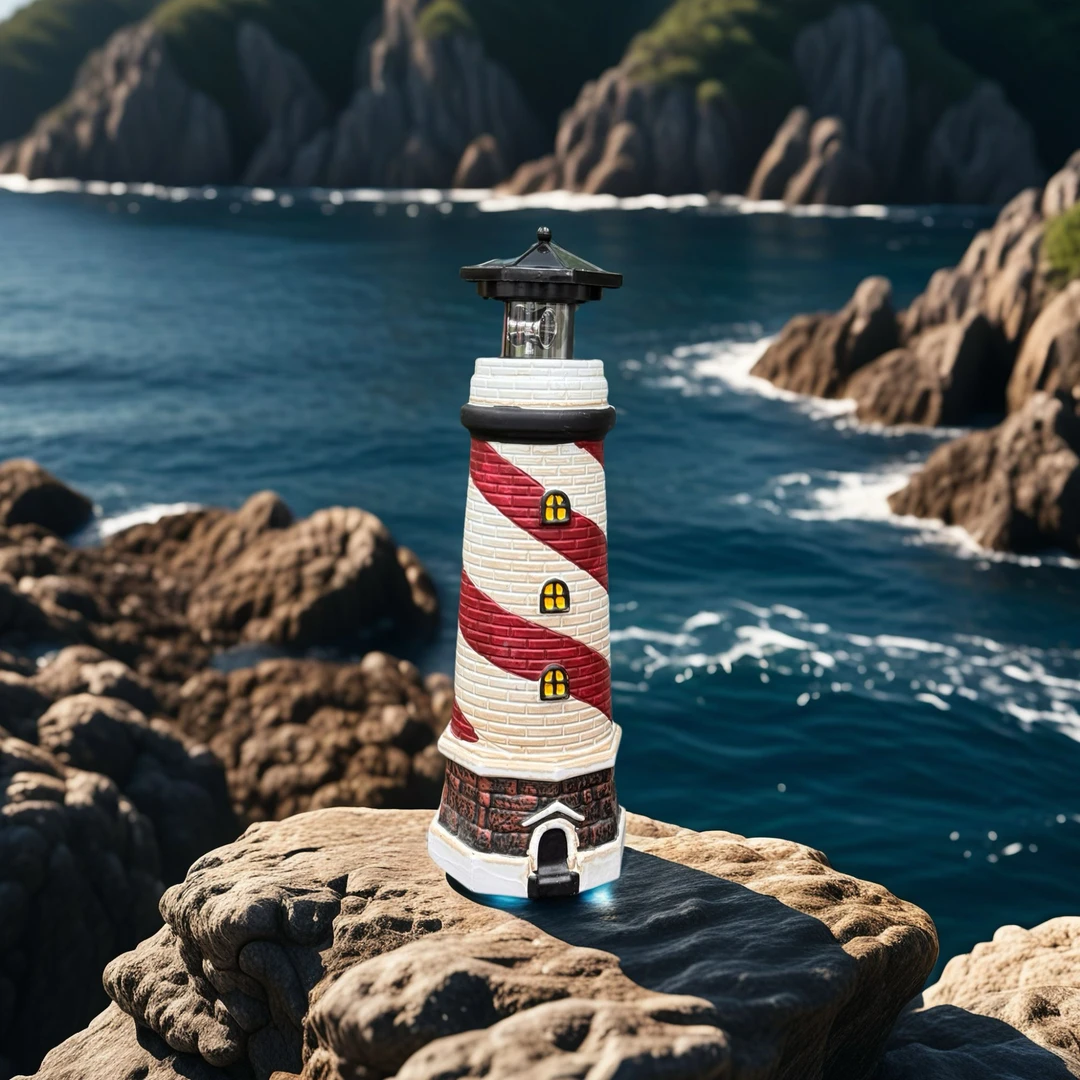 太阳能灯塔旋转灯太阳能LED感应花园庭院防水装饰摆件景观草坪灯