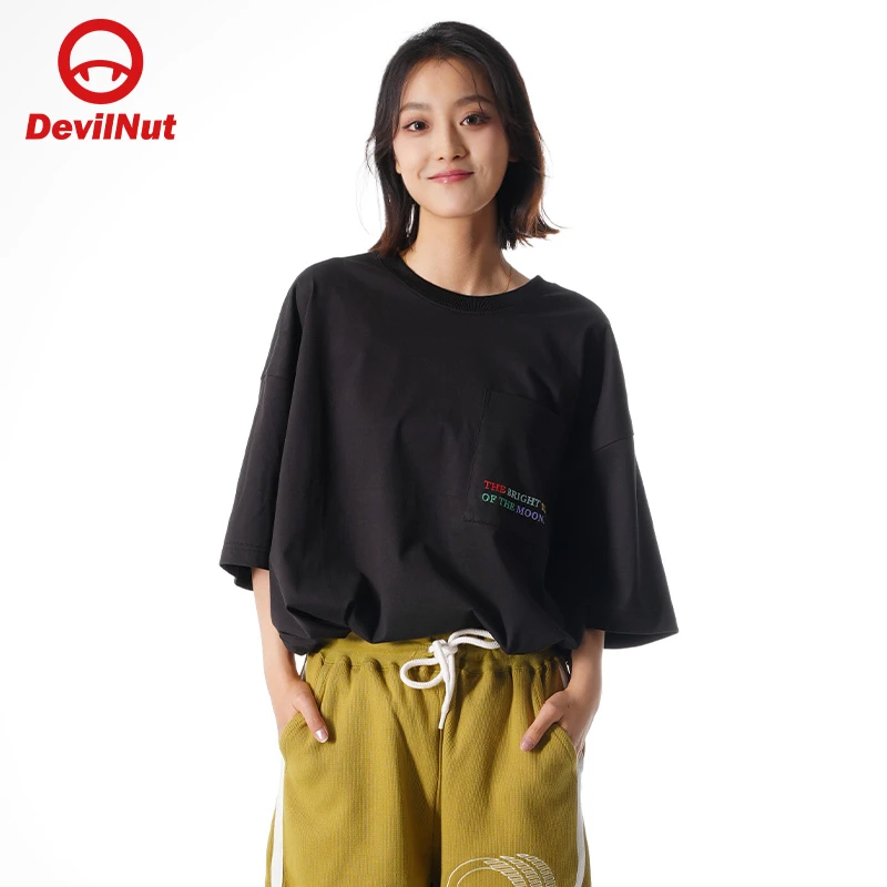 DEVIL NUT潮牌恶魔25春夏新品无性别百搭舒适休闲圆领短袖T恤-STF
