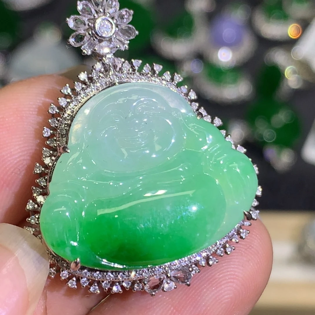 翡翠颈饰18K金镶嵌8、