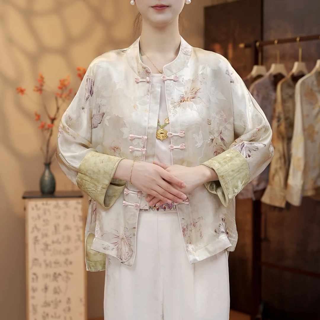【暗香-外套】新中式提花国风休闲百搭透气薄外套
