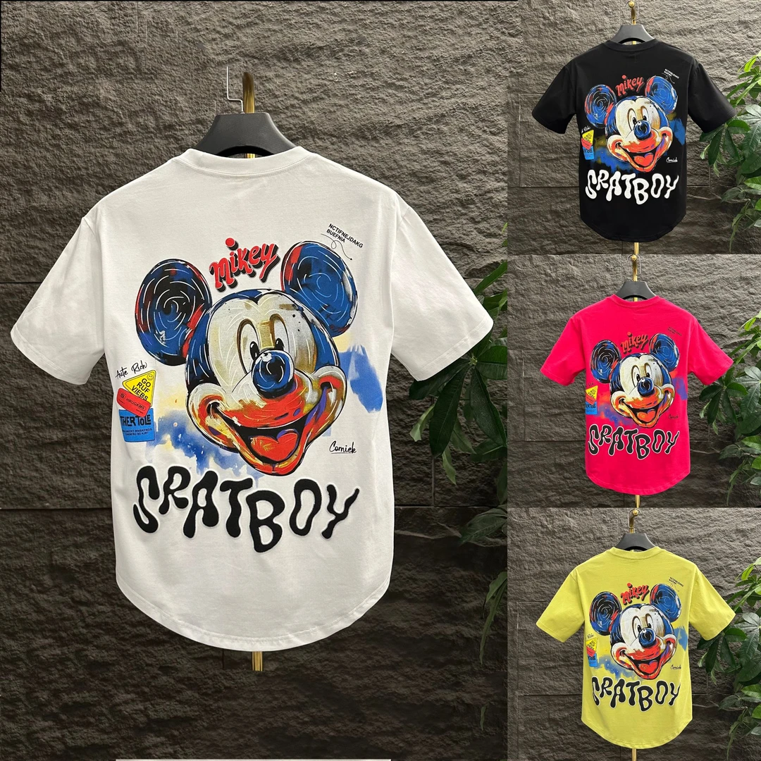 夏季潮流圆领透气男女情侣短袖T恤男士轻奢半袖印花百搭宽松休闲