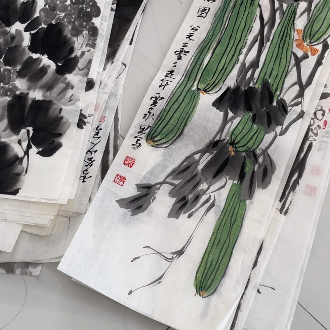 旋***旋国画雪谷山人老师绘画