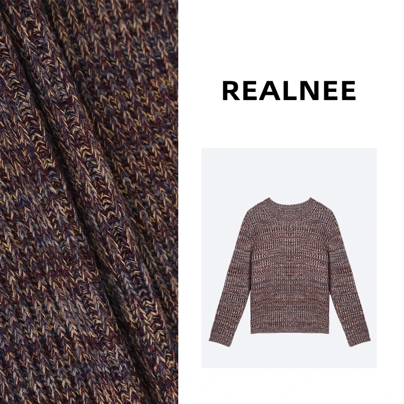 【REALNEE】M*U家定制款时髦复古酒红色洋毛毛衣RLMMT3MS03850