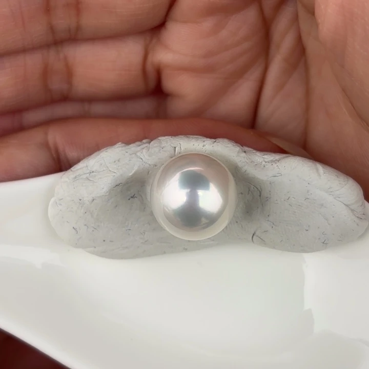 定制海水珍珠未镶嵌裸珠13.5mm澳白一颗