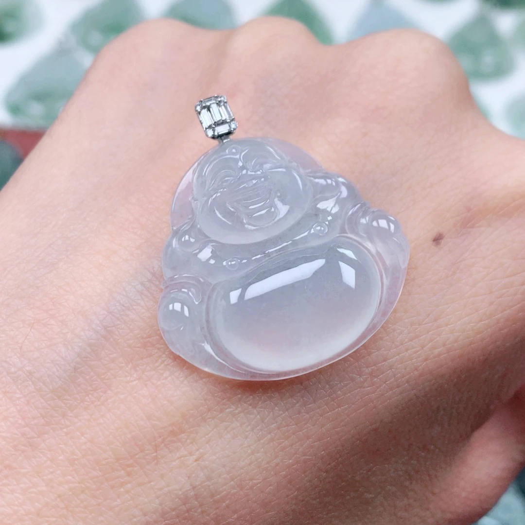 A***a翡翠18K金镶嵌吊坠(不含链)