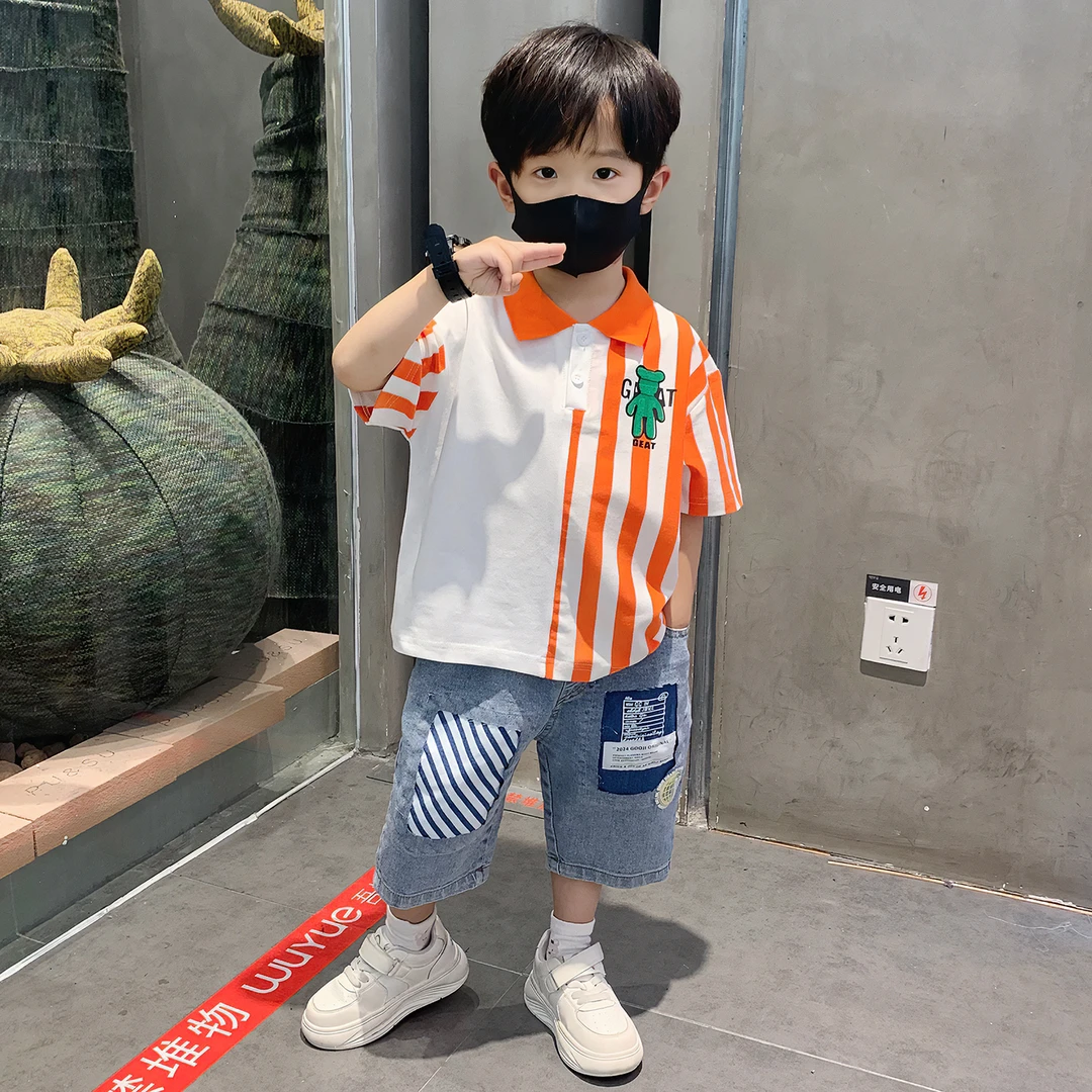 男童夏套装2025新款时髦帅气宝宝短袖polo衫衣服潮酷儿童夏日穿搭