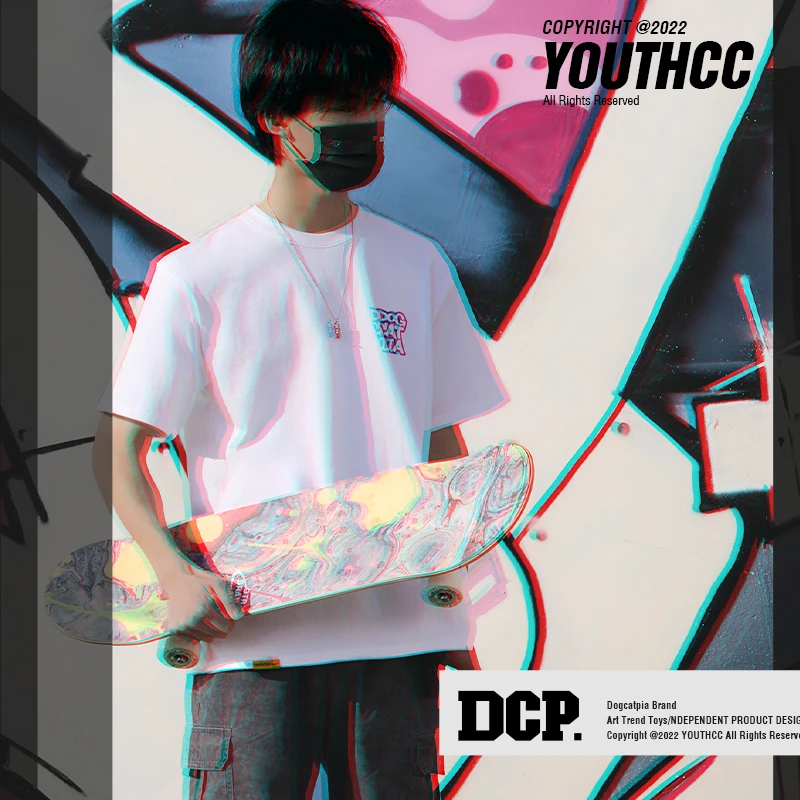 狗帮猫派蓝标T恤短袖上衣潮玩周边原创设计