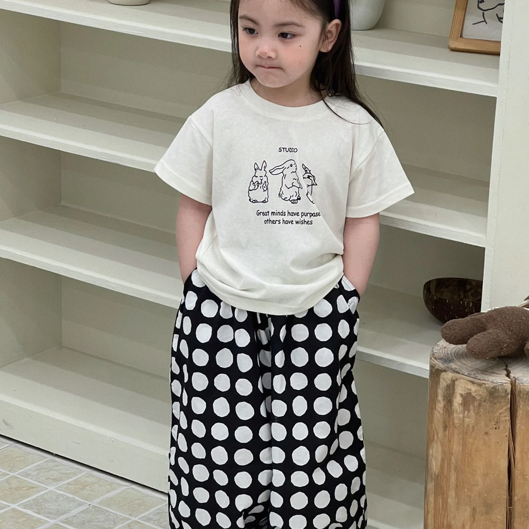 儿童夏季韩版印花夏款女童男童宽松休闲裤松紧带防蚊裤女长裤防晒