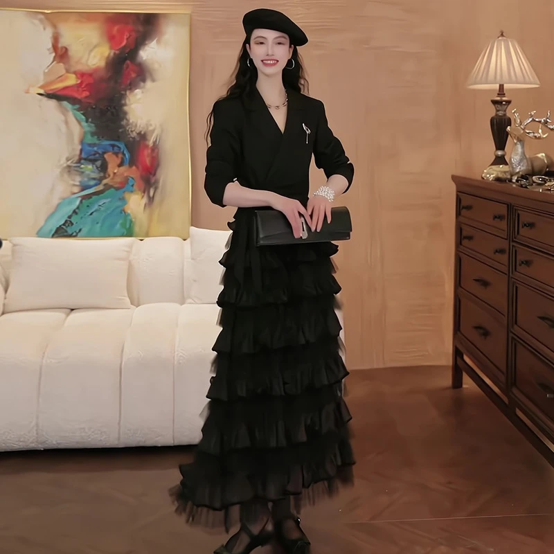 5331 春夏新款时尚休闲百搭外套蛋糕裙半身裙套装