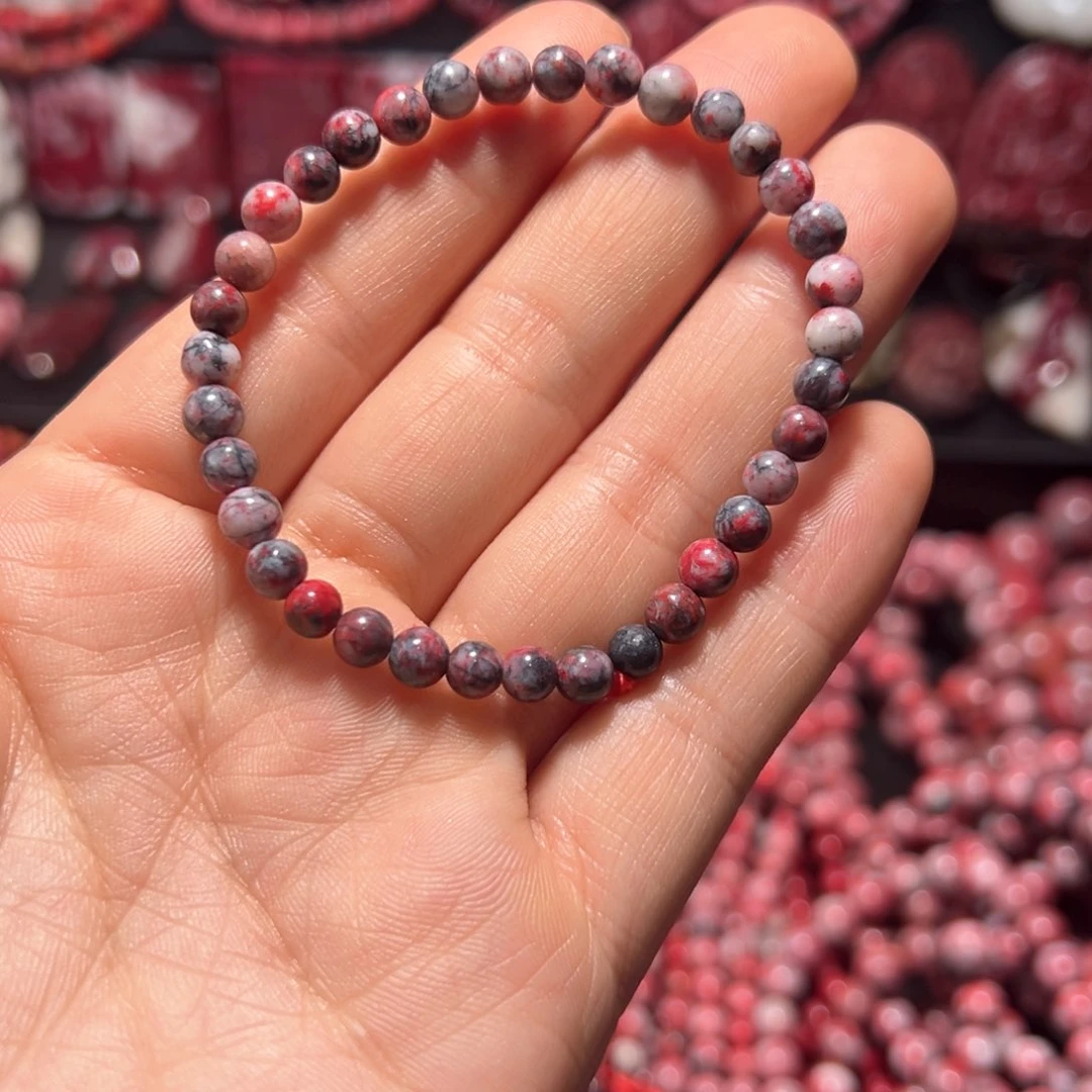 天然辰砂天然朱砂黑红手串