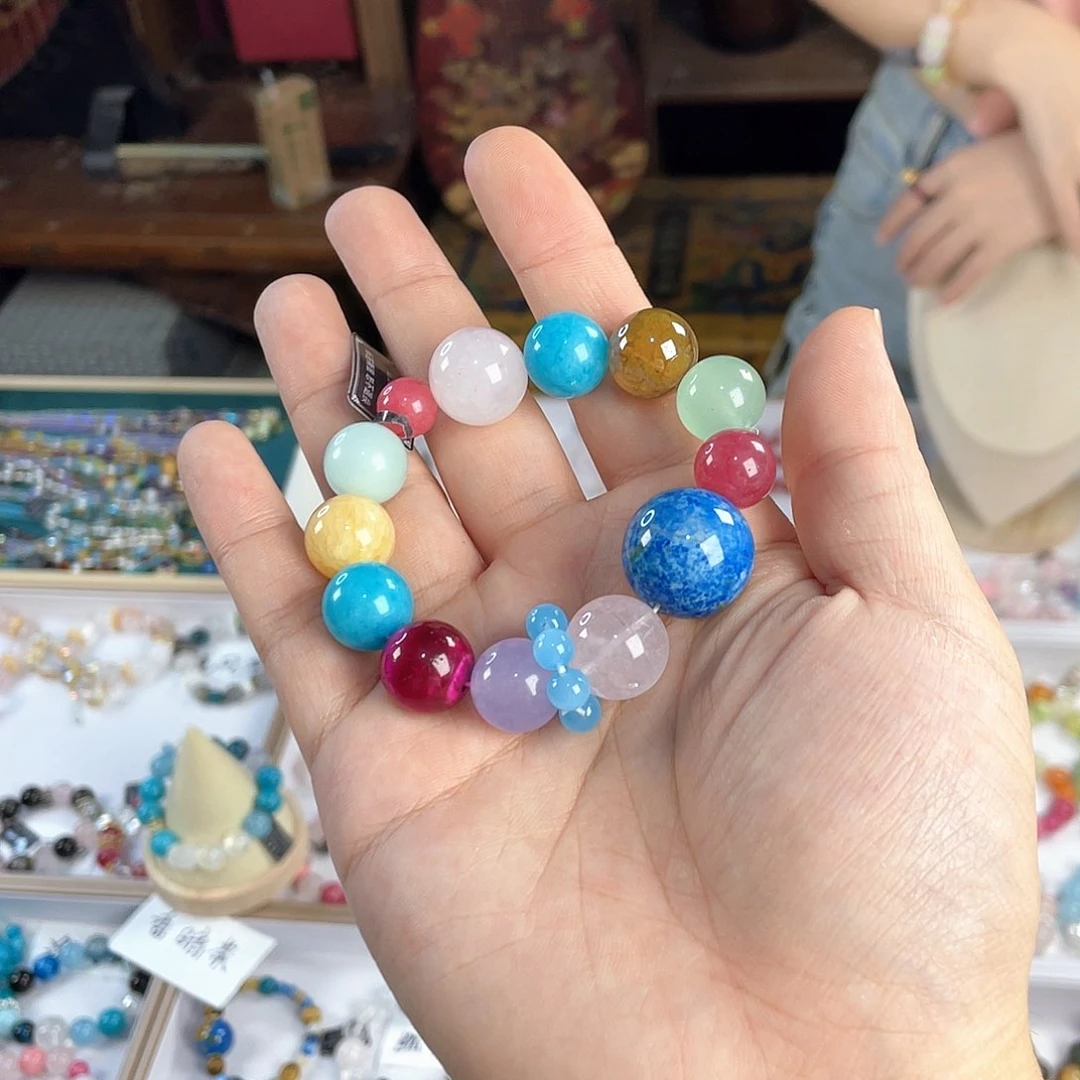 水晶手链银S925镀金镶嵌