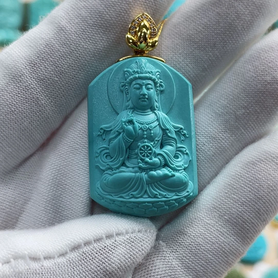 绿松石珠宝奇石18K金镶嵌