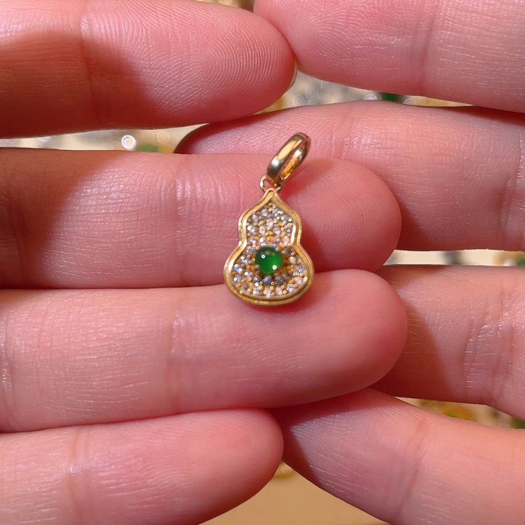 吊坠(不含链)银S925镶嵌翡翠
