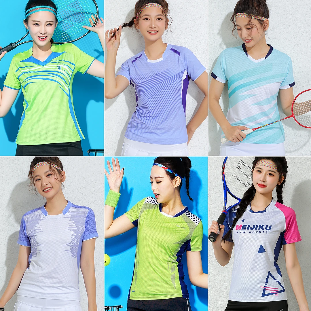 新款跑步训练速干吸汗乒乓网球羽毛球服女男短袖运动上衣吸汗队服
