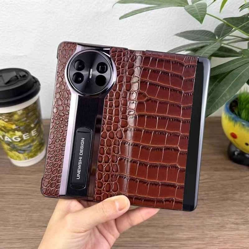 适用华为MateX6手机壳新款真皮X5磁吸智能翻盖支架商务全包防摔